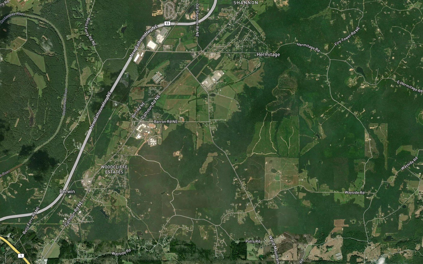 Satellite map of the Russell Spring