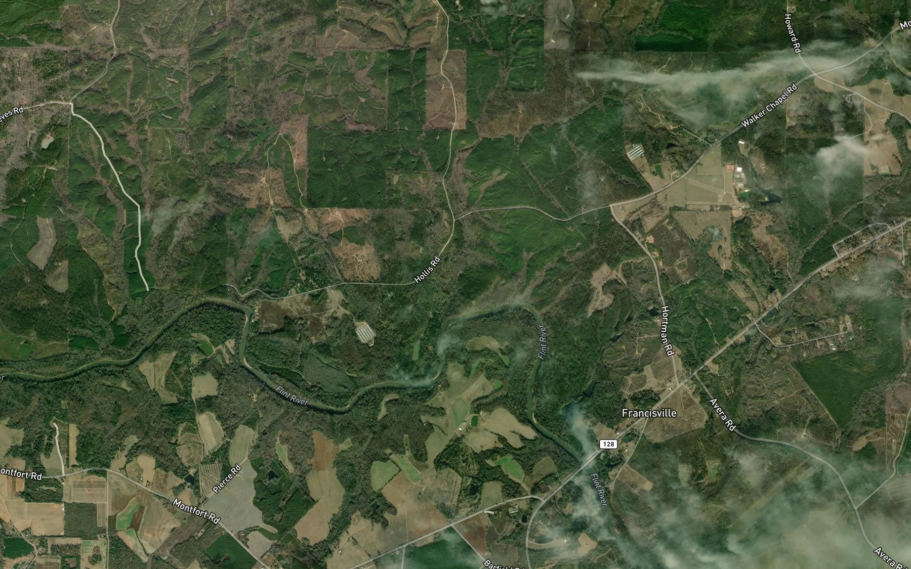 Satellite map of the Little Beech Creek