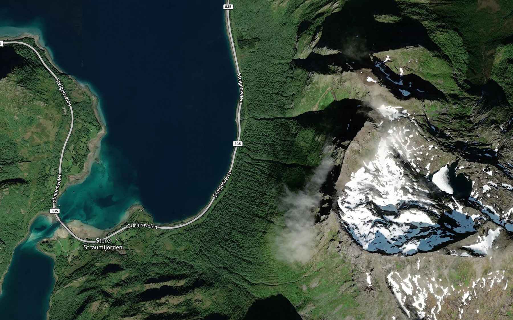 Satellite map of the Moelva