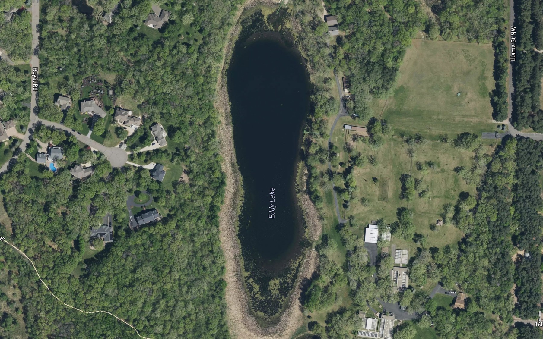 Satellite map of the Eddy Lake