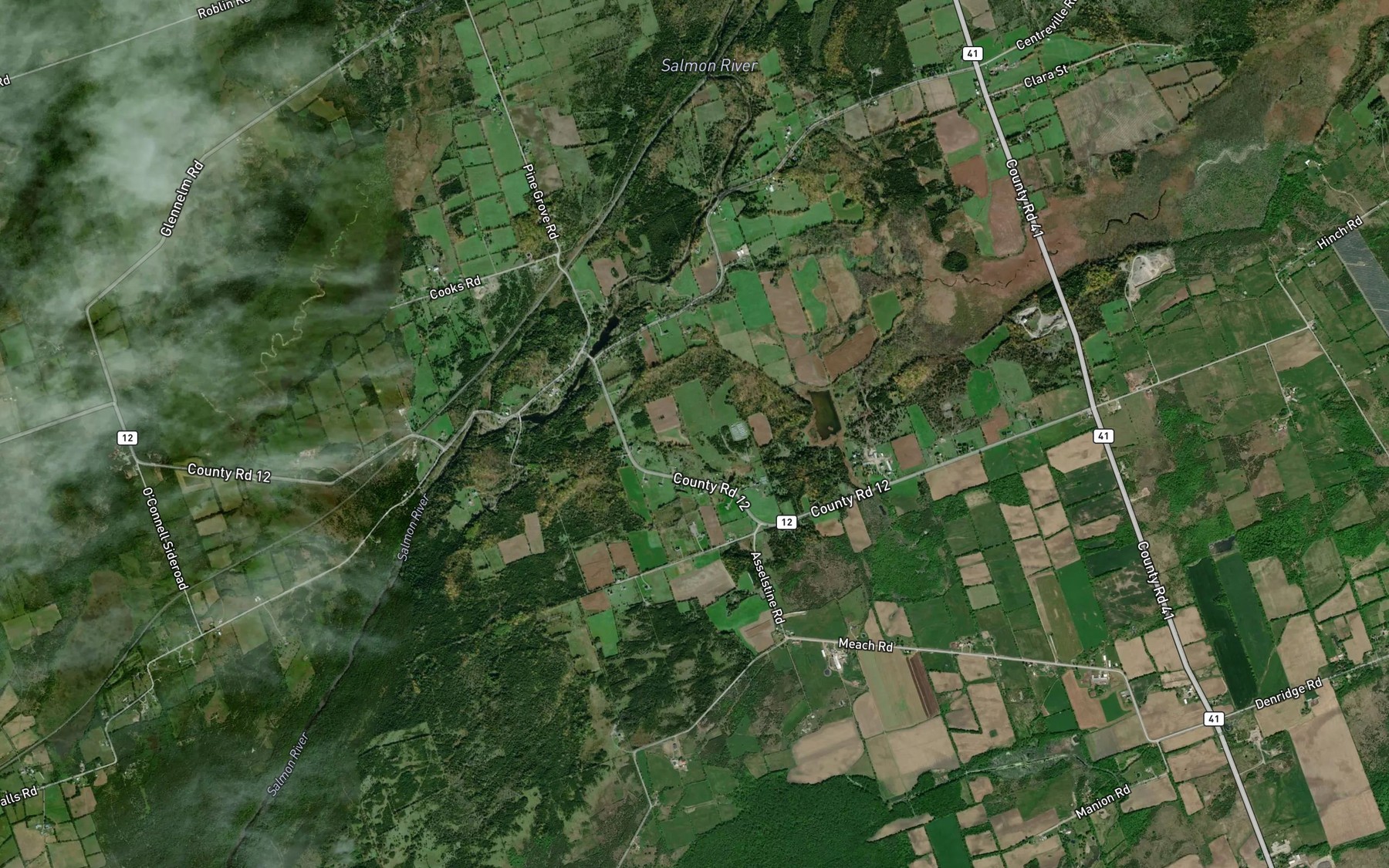 Satellite map of the Mud Creek