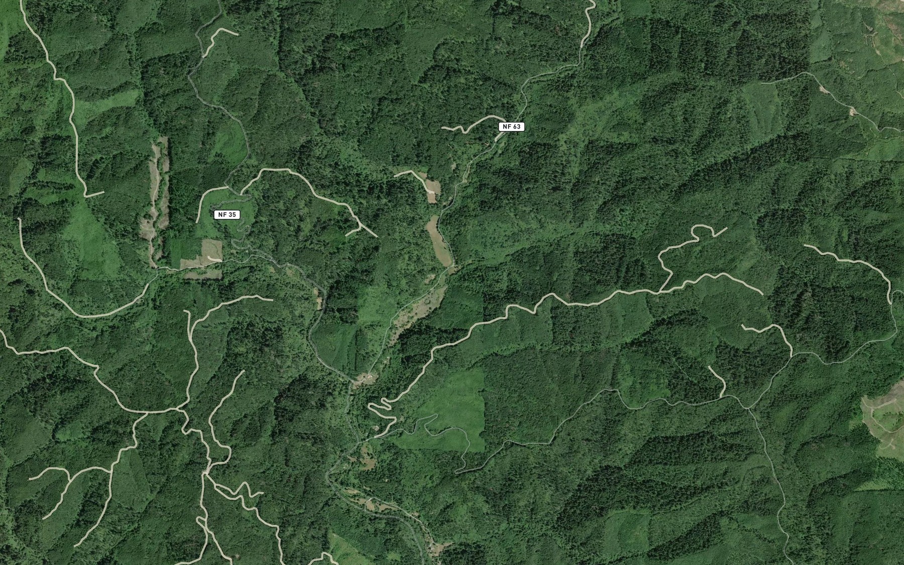 Satellite map of the Elk Creek