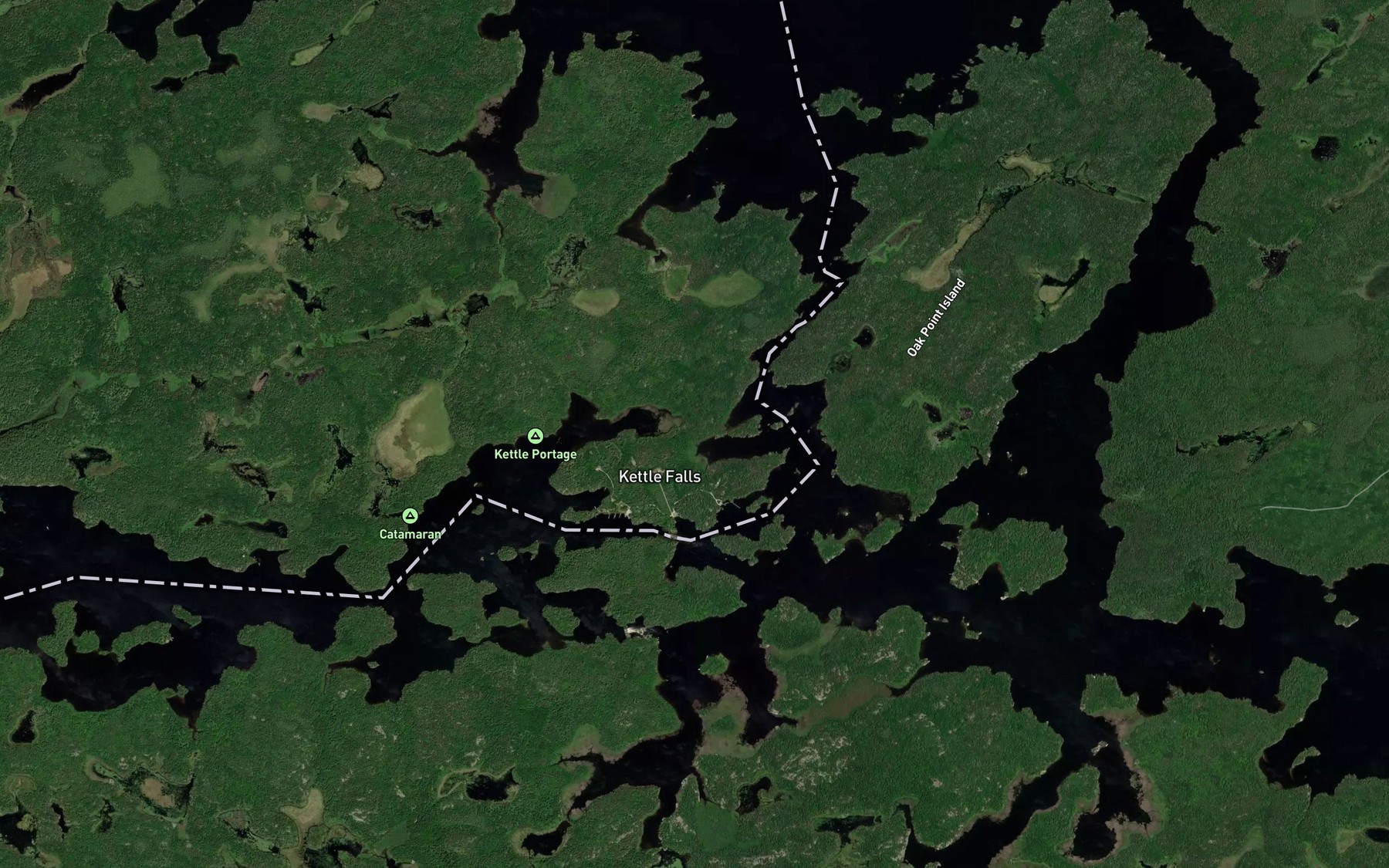 Satellite map of the Namakan Lake
