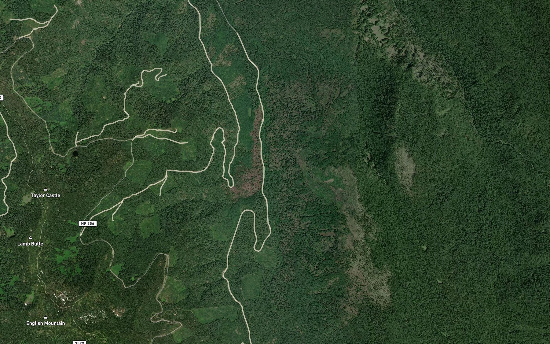 Satellite map of the Pothole Creek
