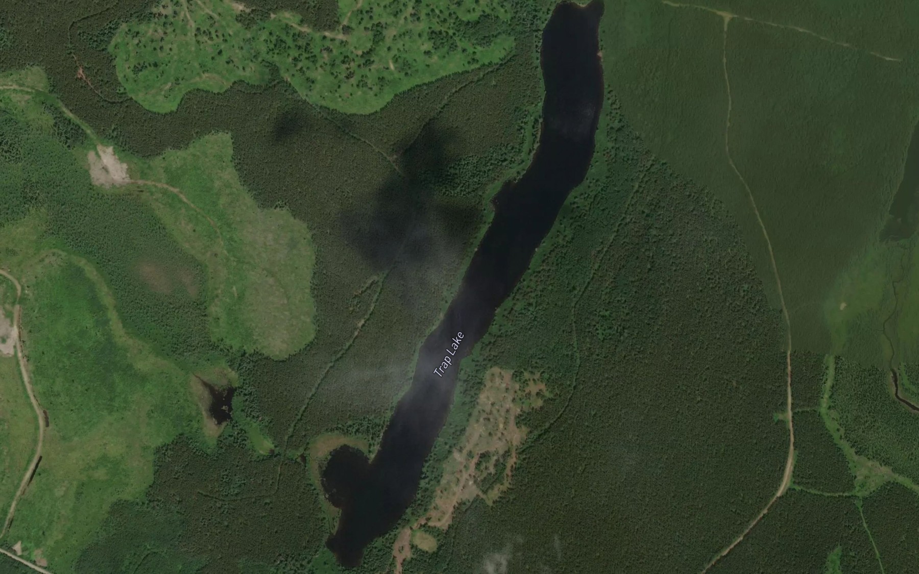 Satellite map of the Trap Lake