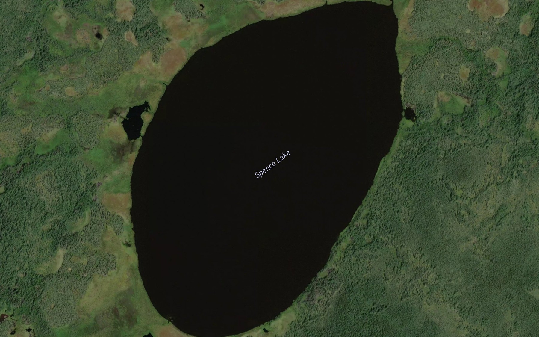Satellite map of the Spence Lake