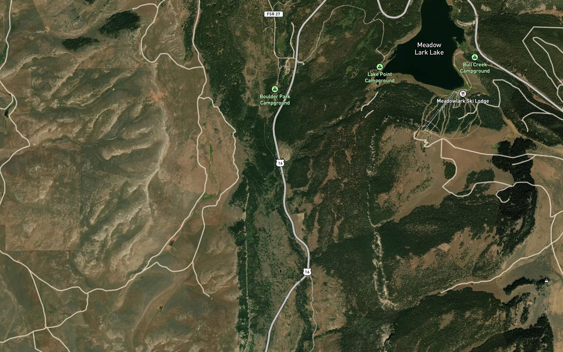 Satellite map of the West Tensleep Creek