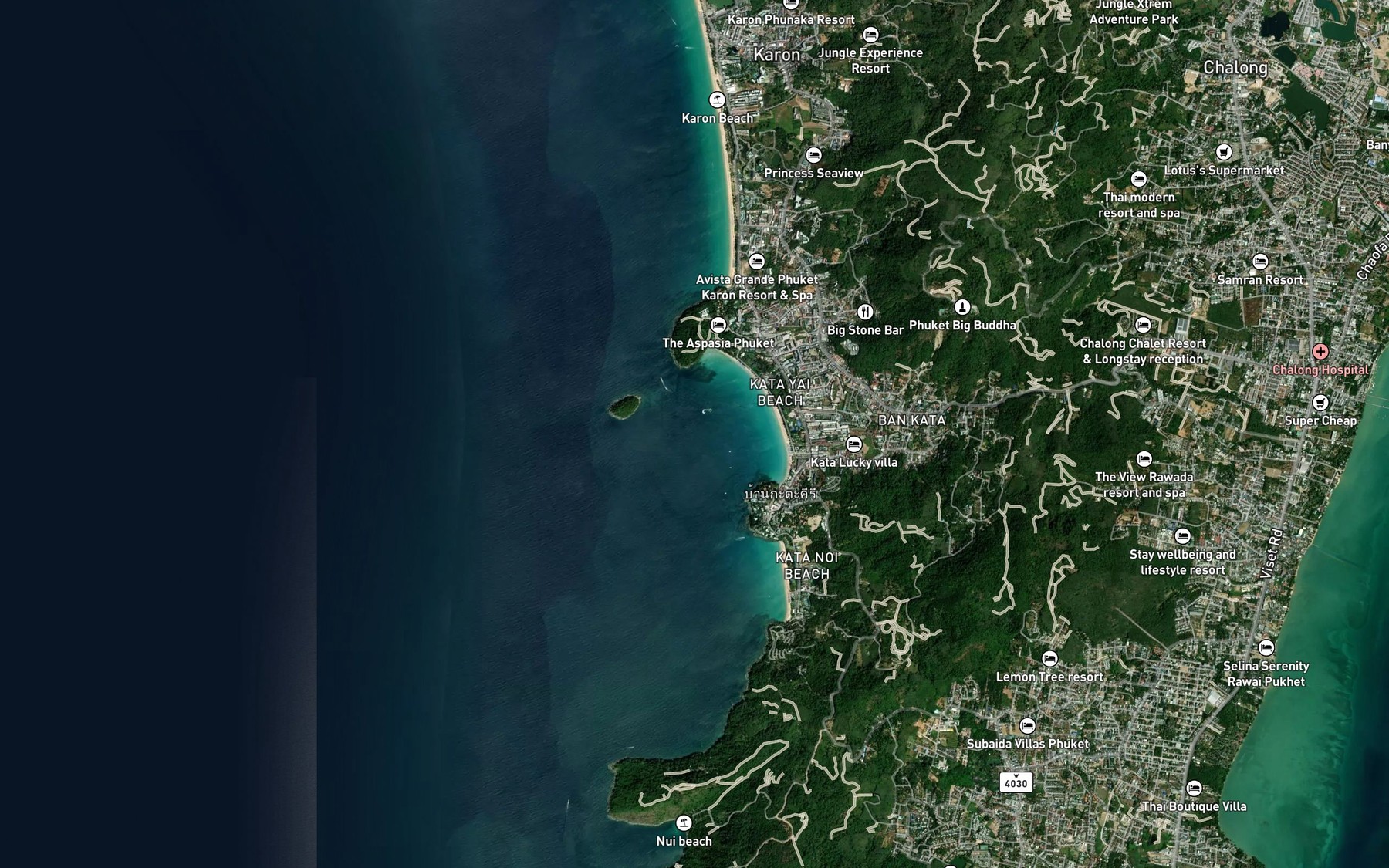 Satellite map of the Ao Kata Yai