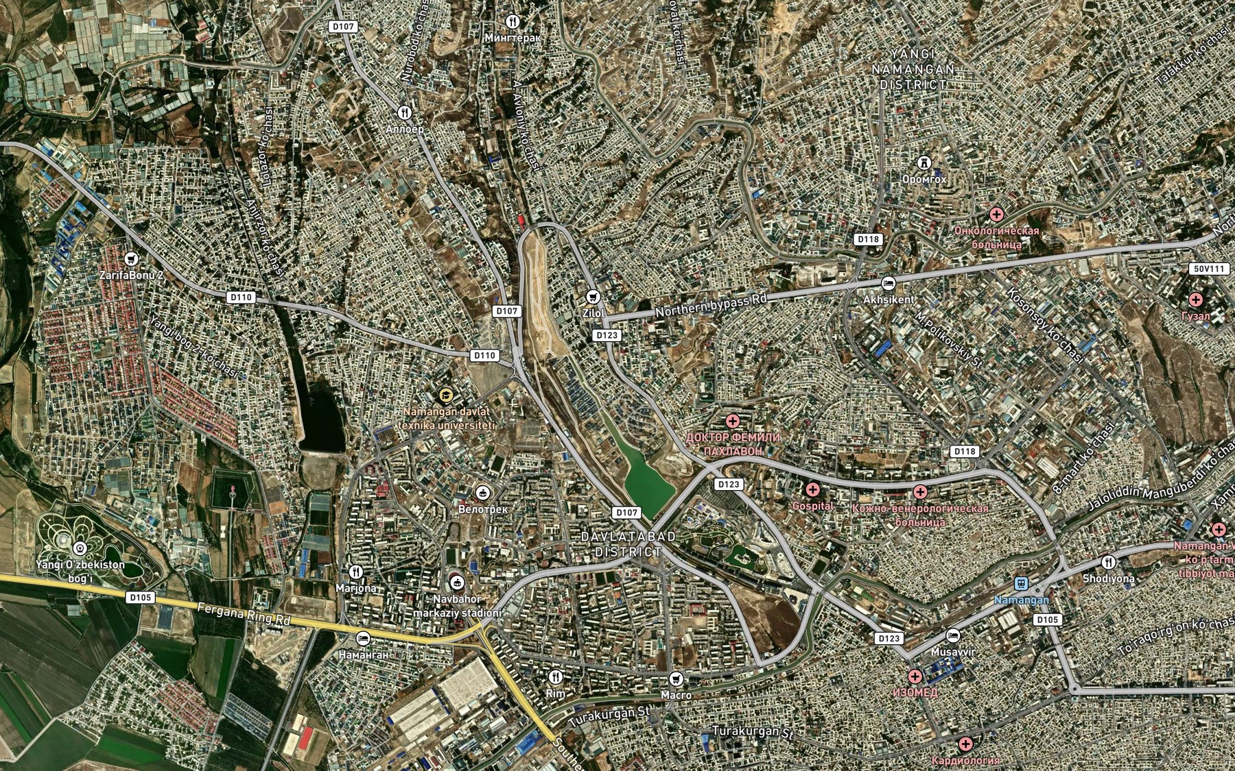 Satellite map of the G`irvaksoy Sel Ombori