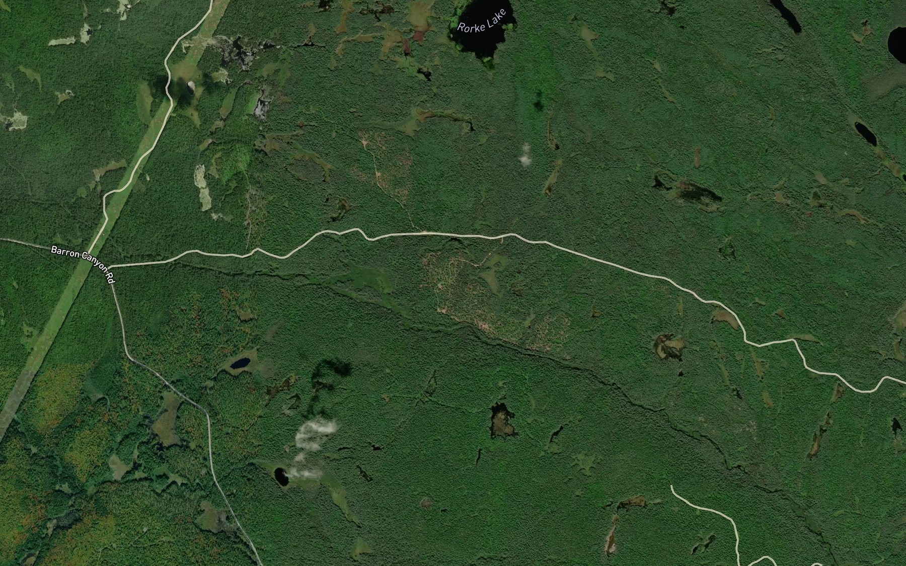 Satellite map of the Rorke Creek