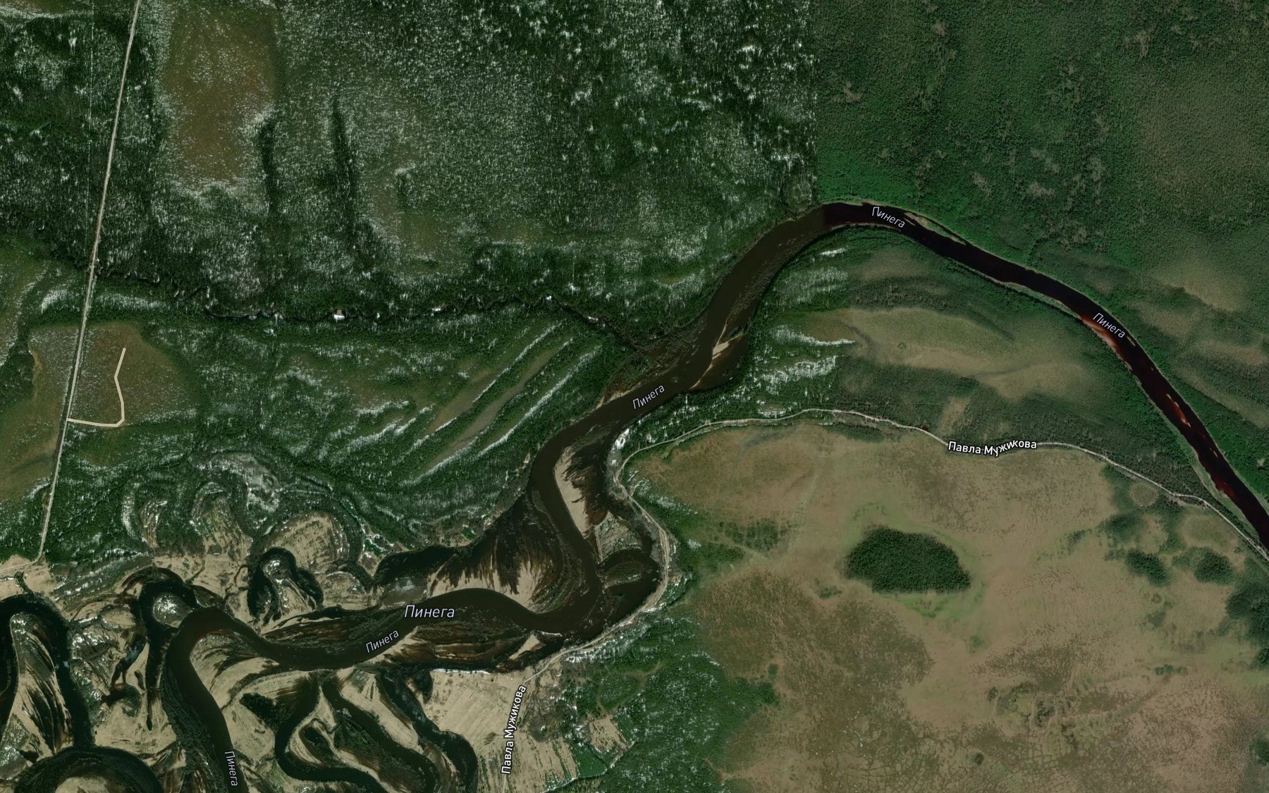 Satellite map of the Pelyuga