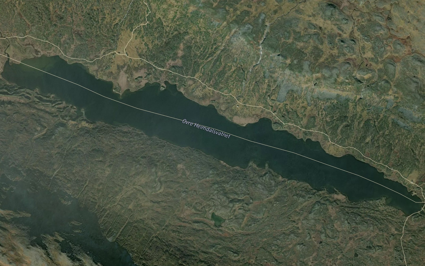Satellite map of the Ovre Heimdalsvatnet