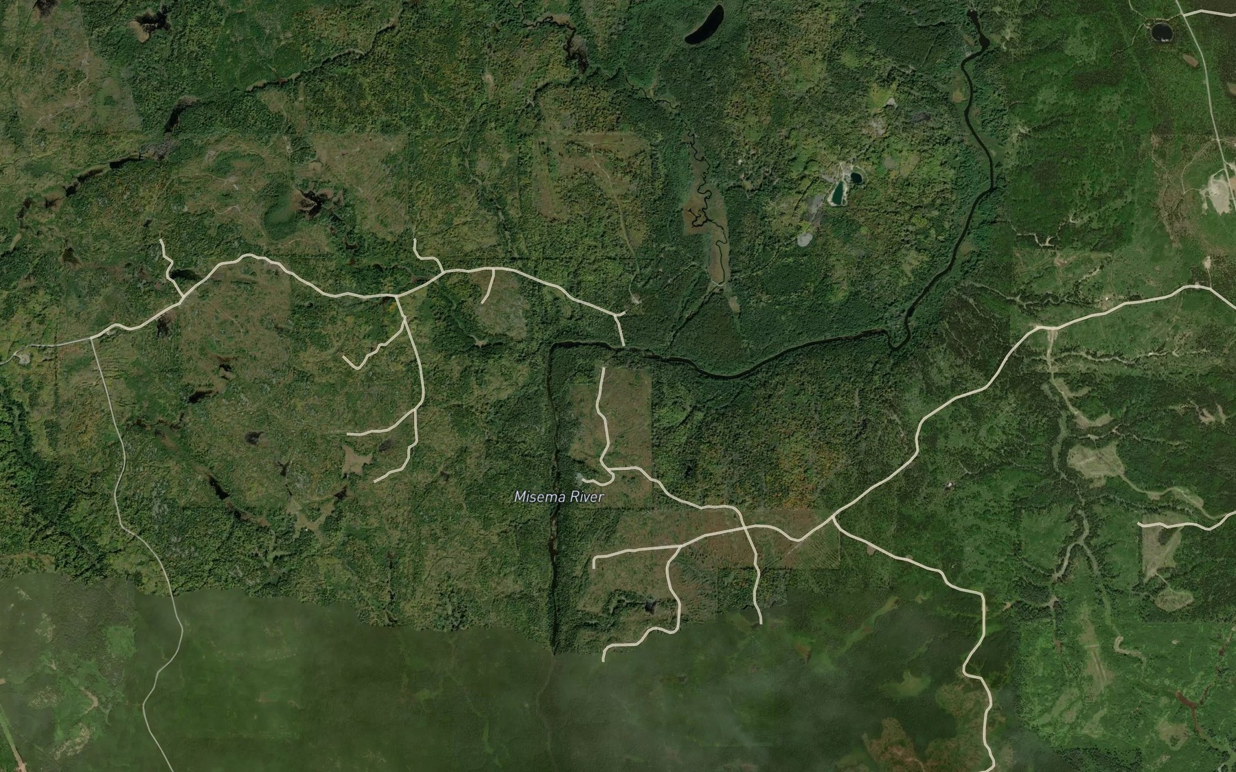 Satellite map of the Mousseau Creek