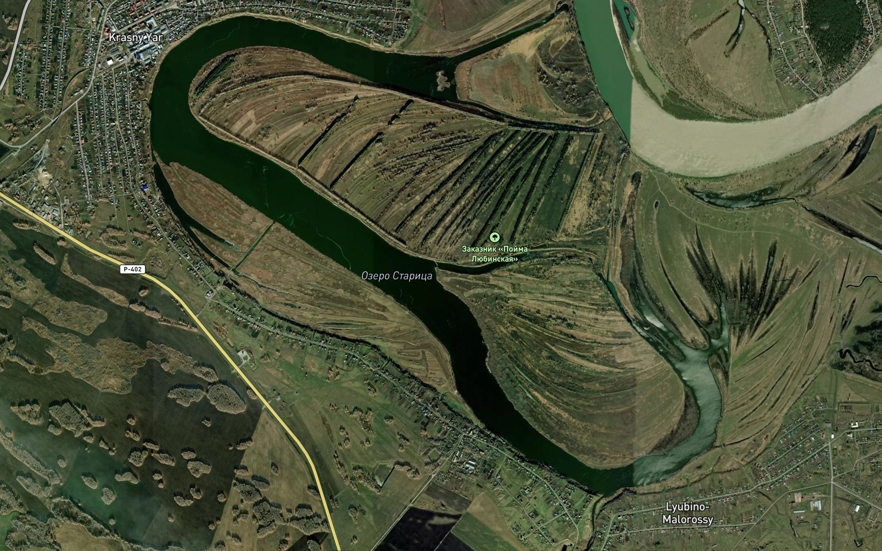Satellite map of the Ozero Staritsa