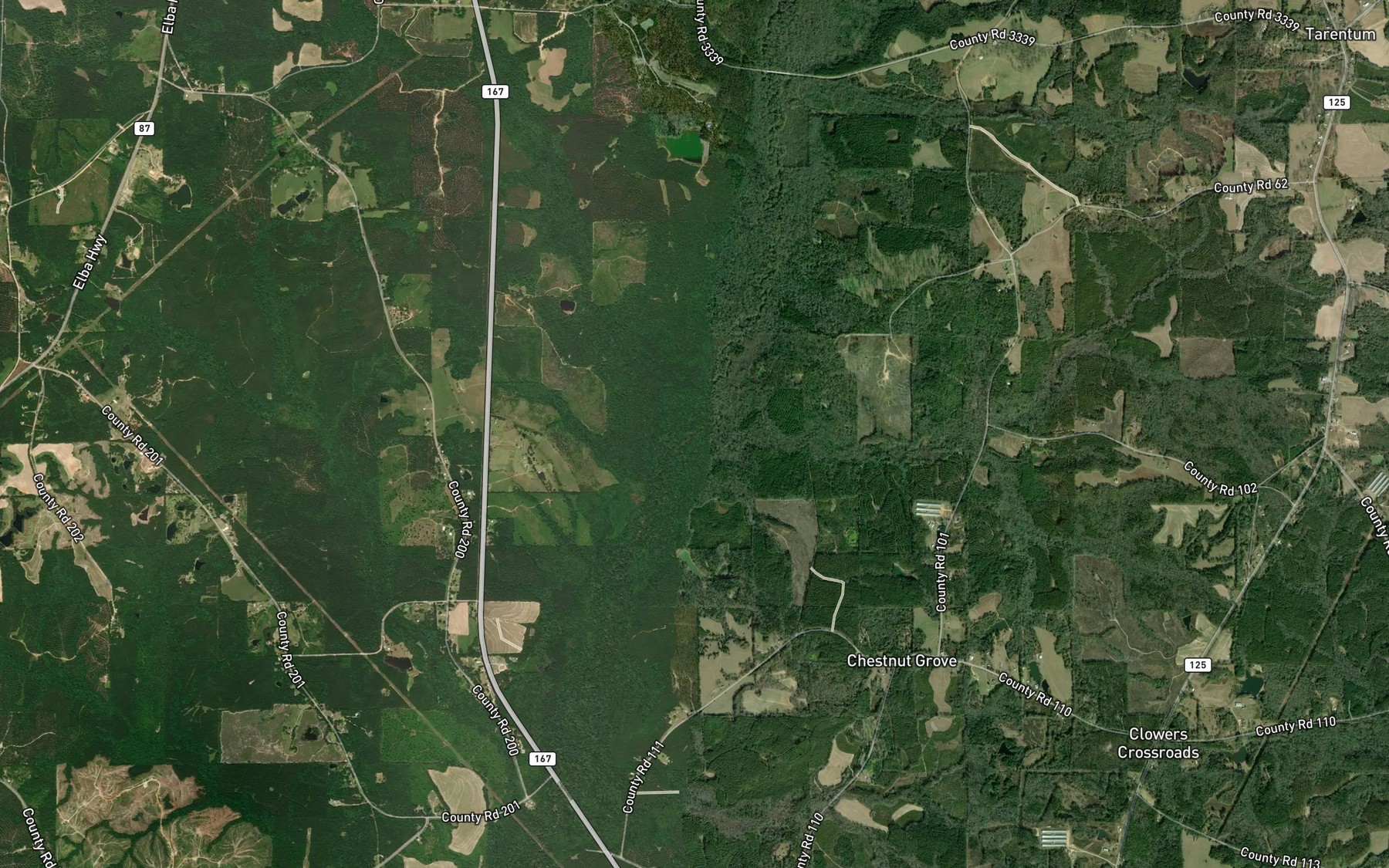 Satellite map of the Wolf Creek