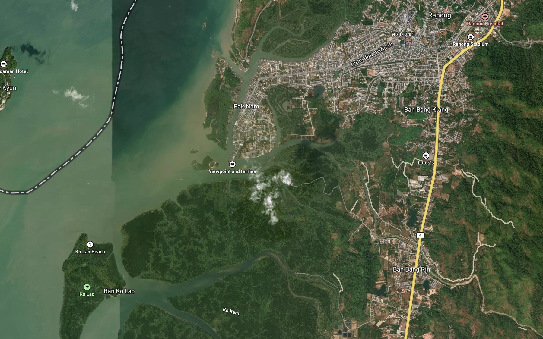 Satellite map of the Khlong Su