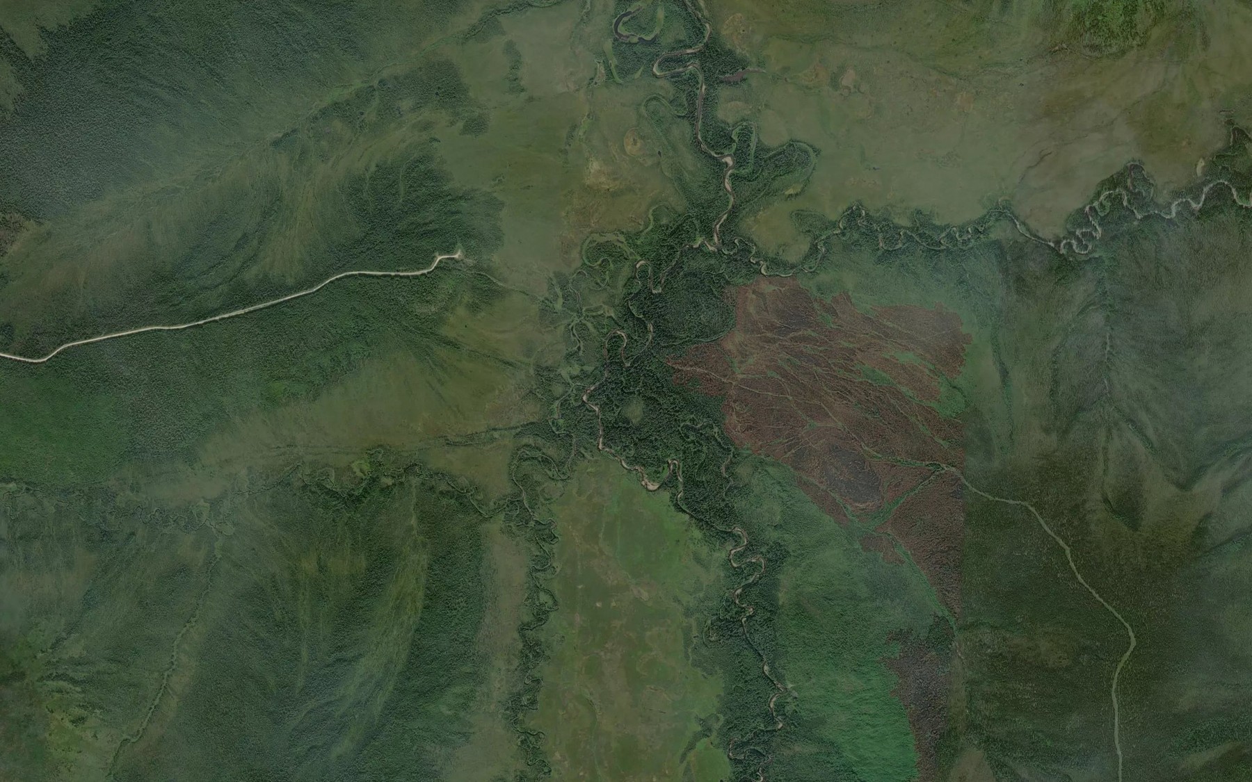 Satellite map of the Stuart Creek