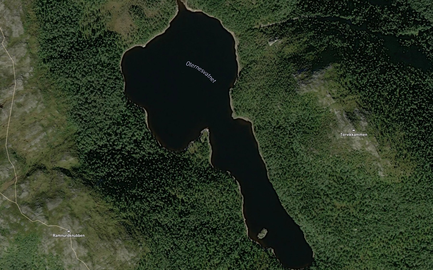 Satellite map of the Oternesvatnet