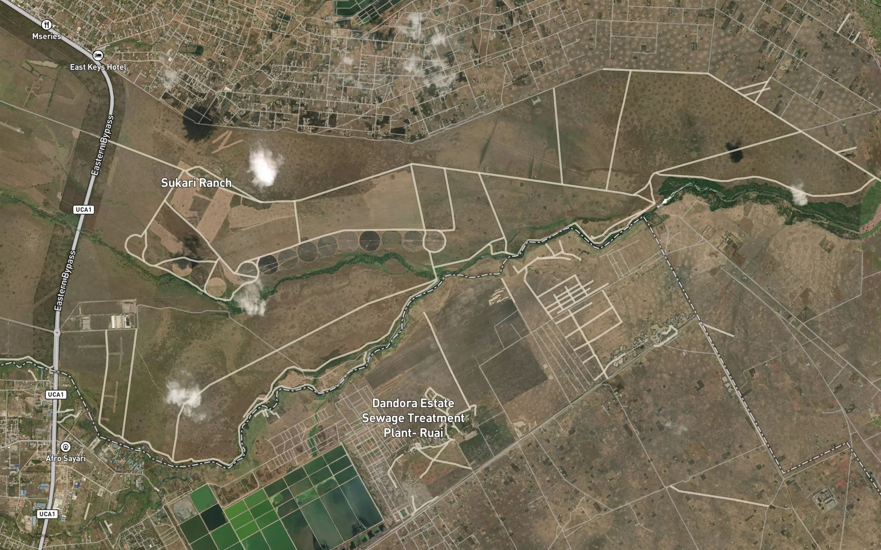 Satellite map of the Kamiti