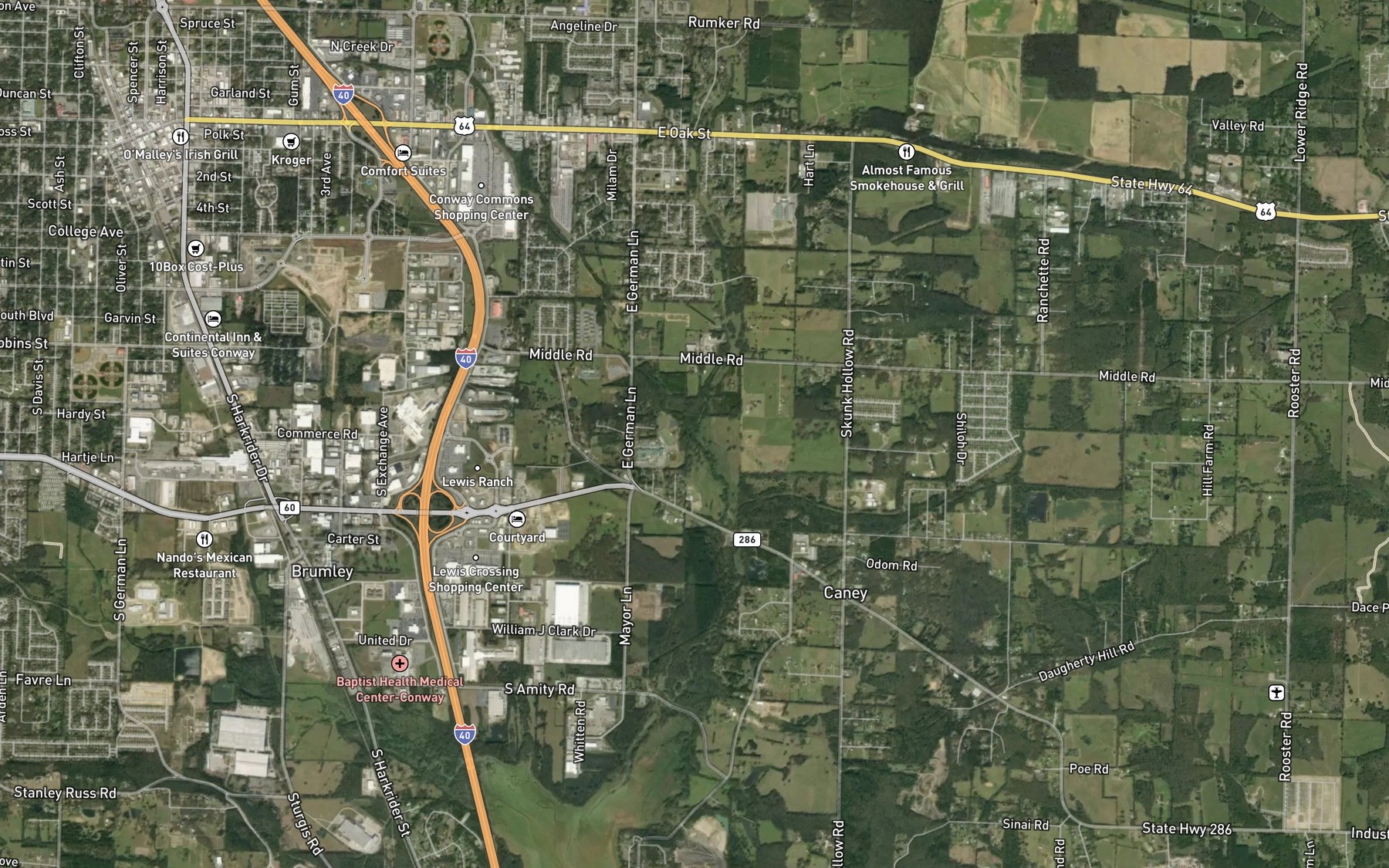 Satellite map of the Gold Creek