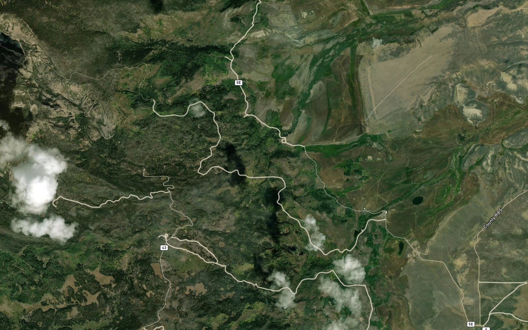 Satellite map of the Columbine Ditch