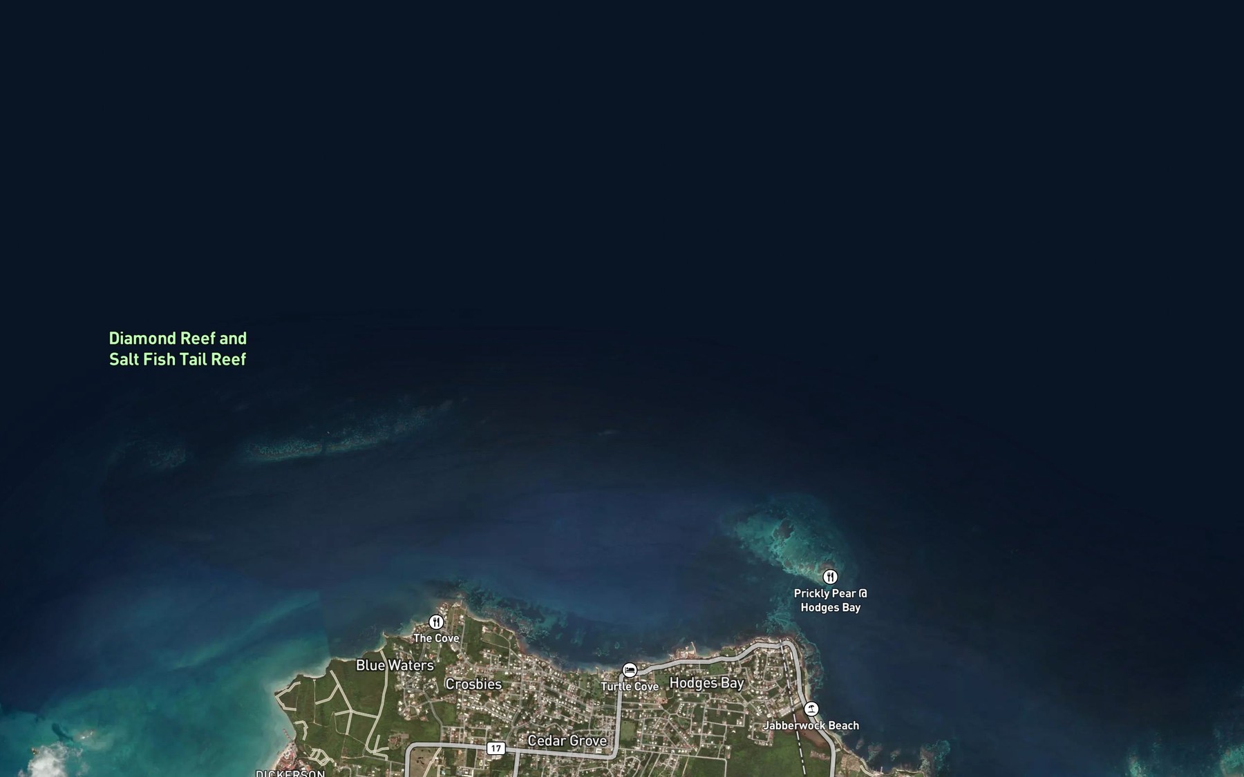 Satellite map of the Jarvis Shoal