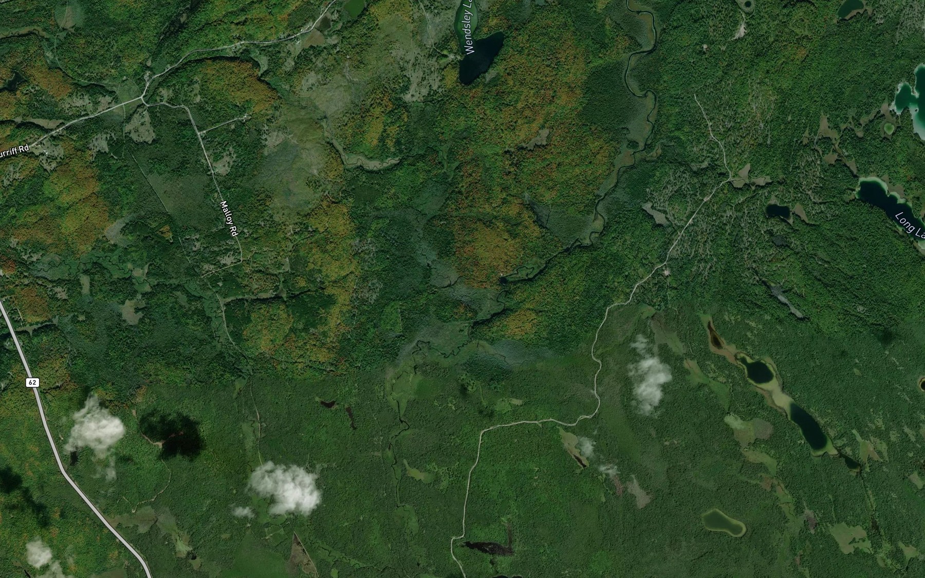 Satellite map of the Russel Creek