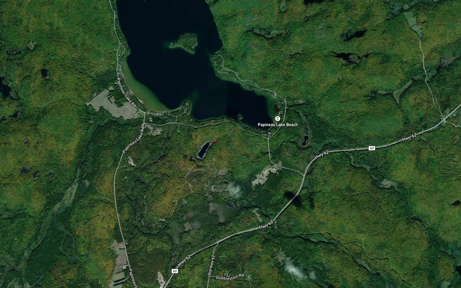 Satellite map of the Davis Pond