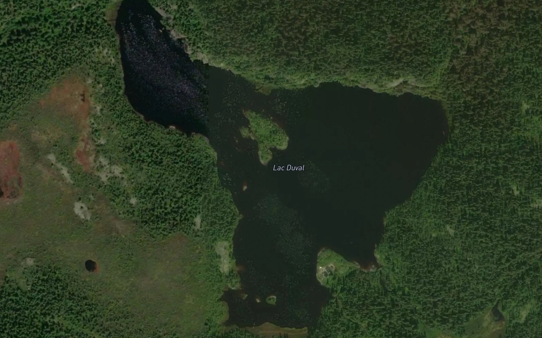 Satellite map of the Lac Duval