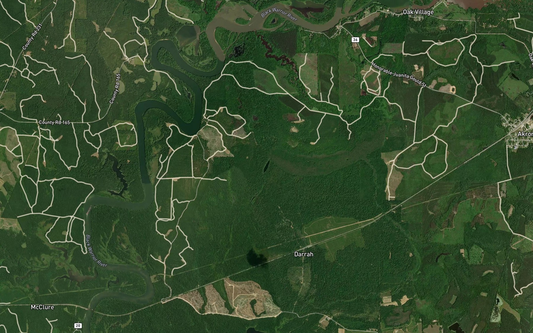 Satellite map of the Coleman Pond