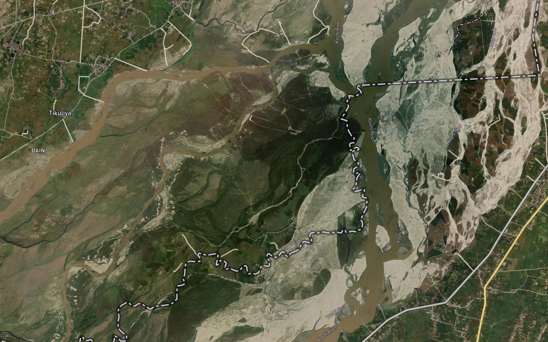 Satellite map of the Gangajali Nala