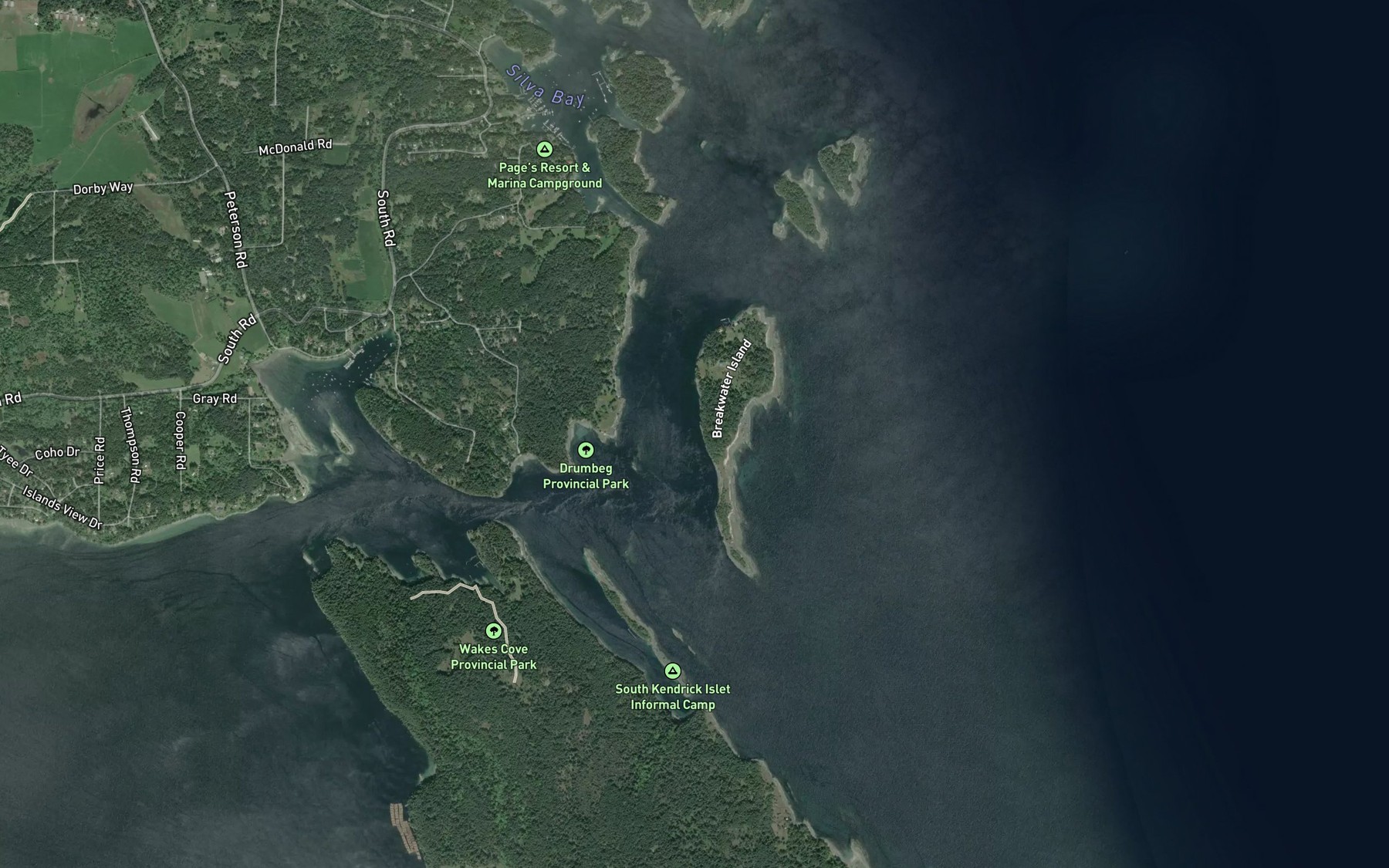 Satellite map of the Rogers Reef