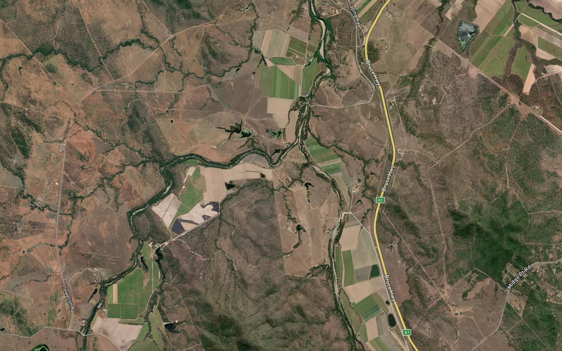 Satellite map of the Boundary Creek