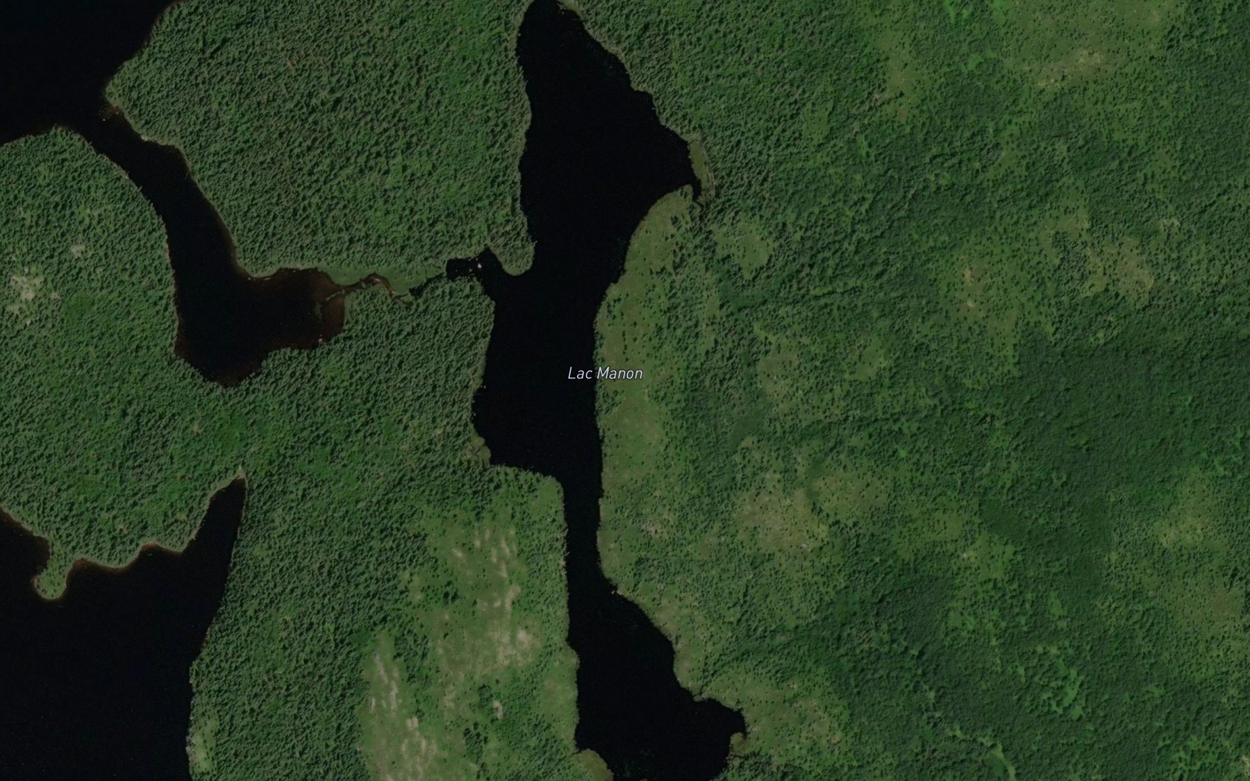Satellite map of the Lac Manon