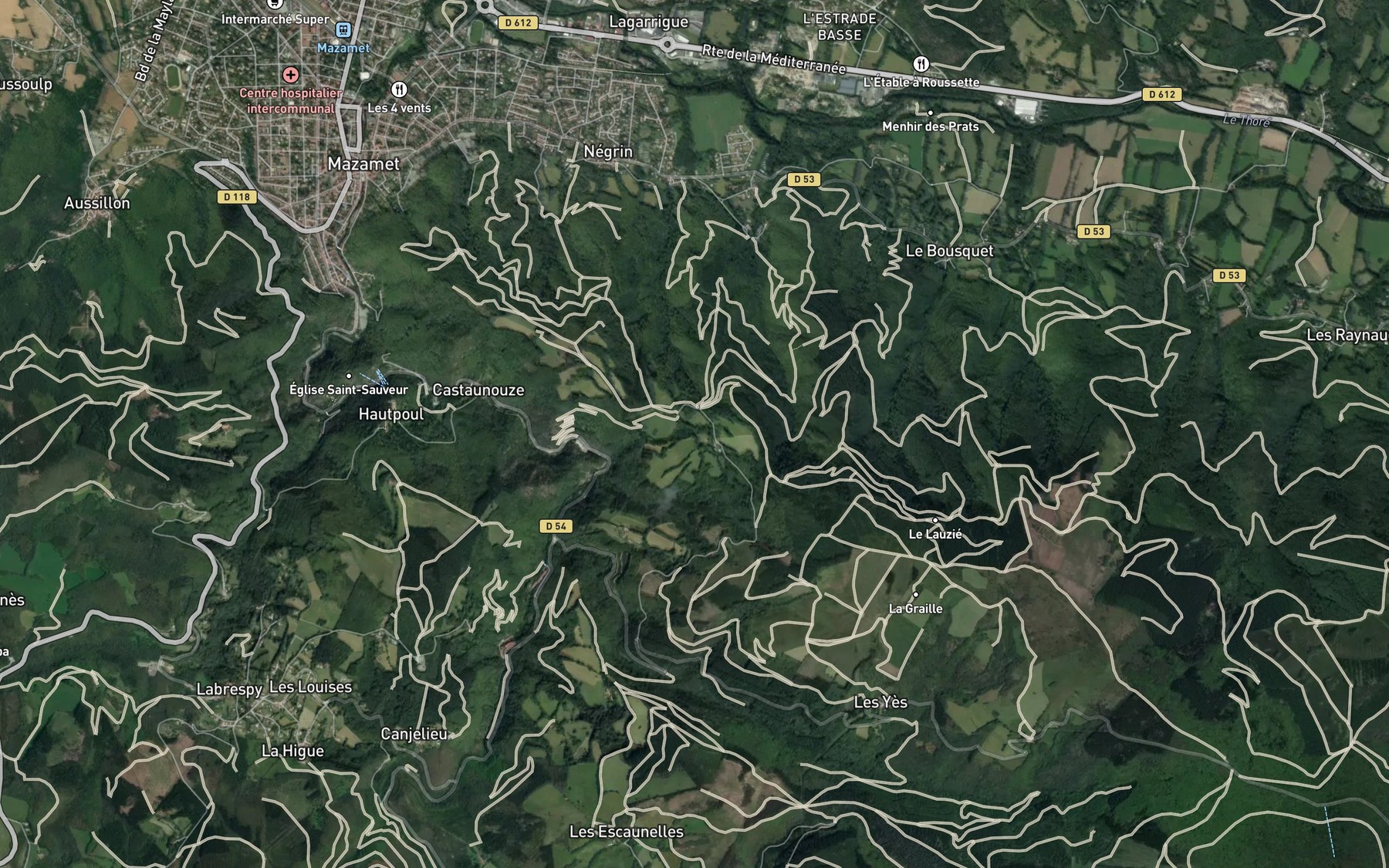 Satellite map of the Arnette