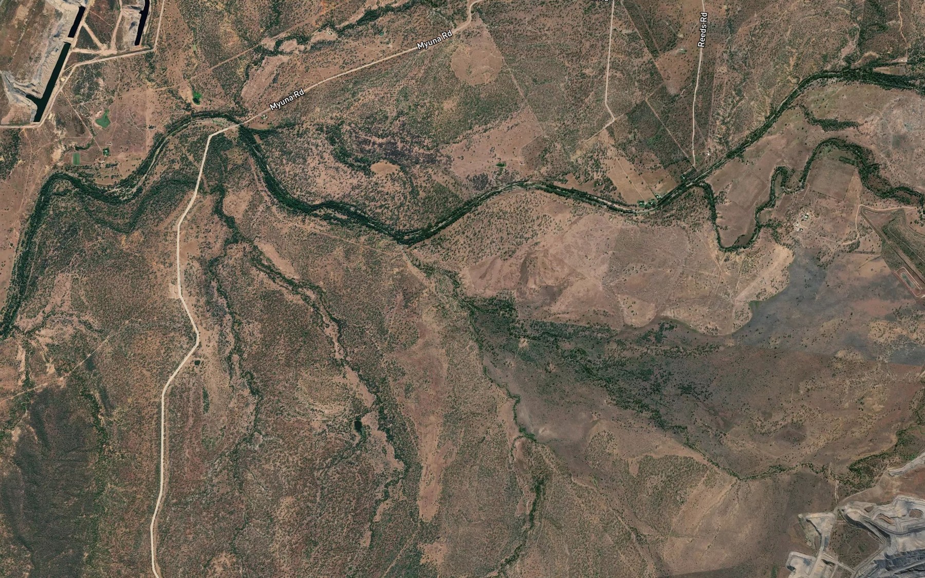 Satellite map of the Two Mile Creek