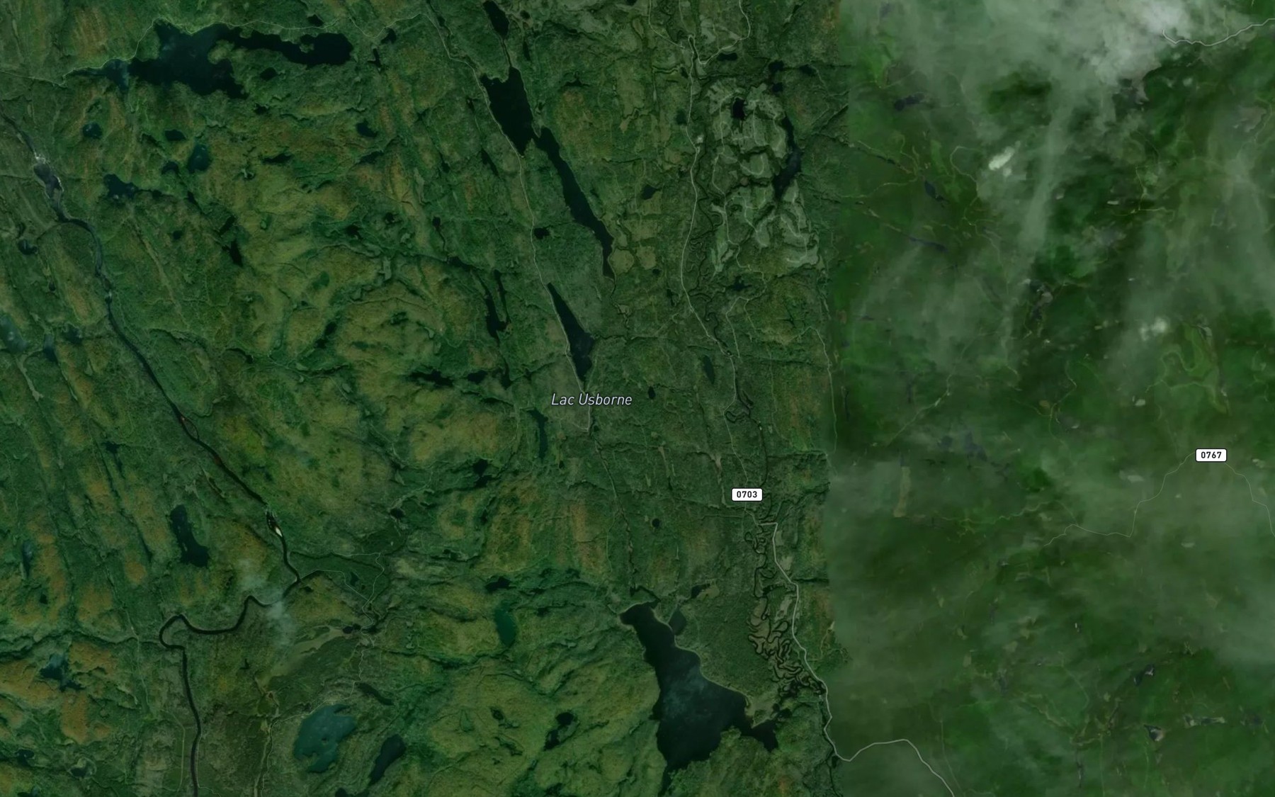 Satellite map of the Lac Usborne