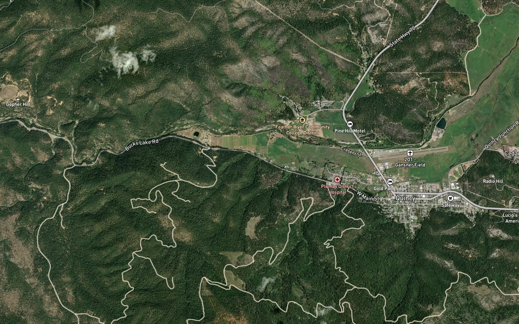 Satellite map of the White Creek