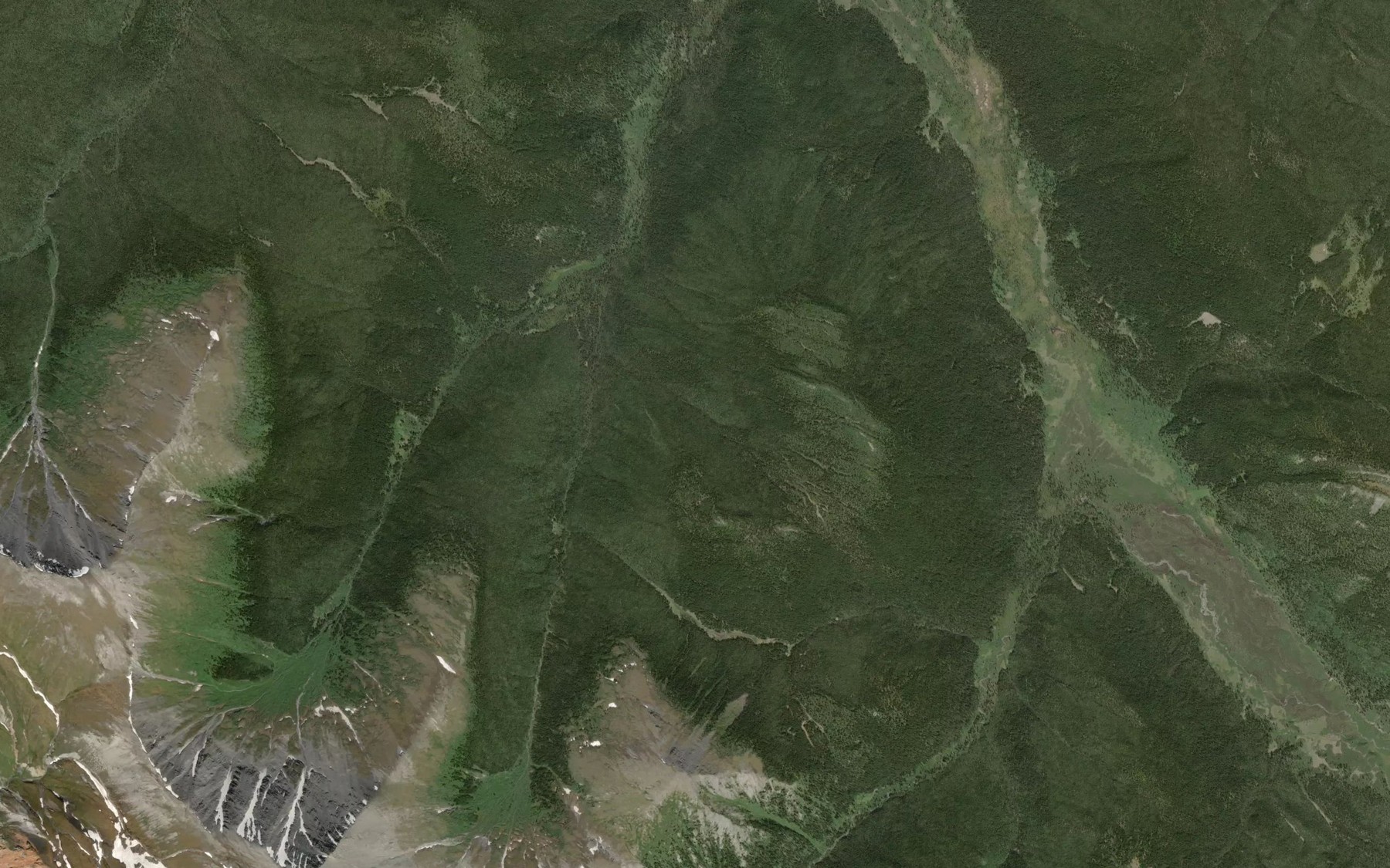 Satellite map of the Frog River