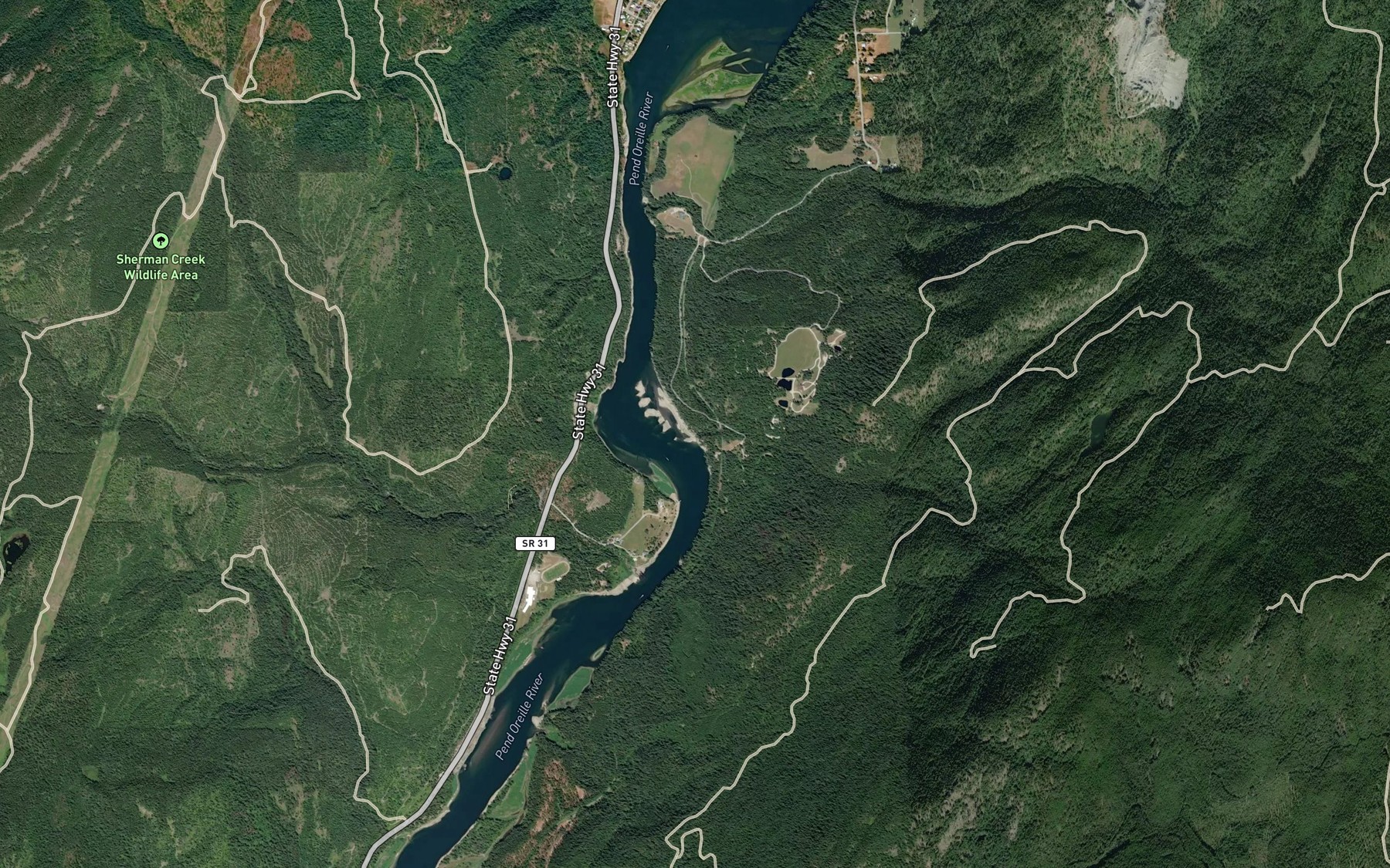Satellite map of the Wolf Creek