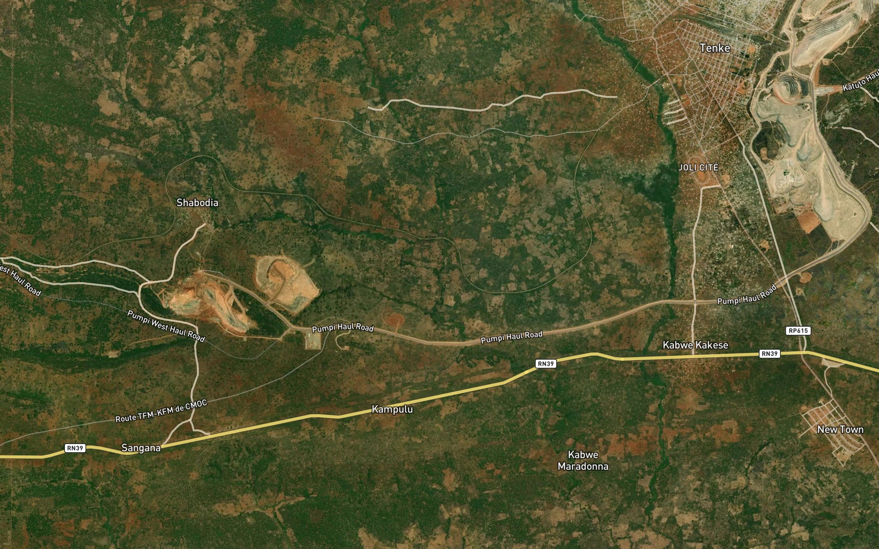 Satellite map of the Kabwe
