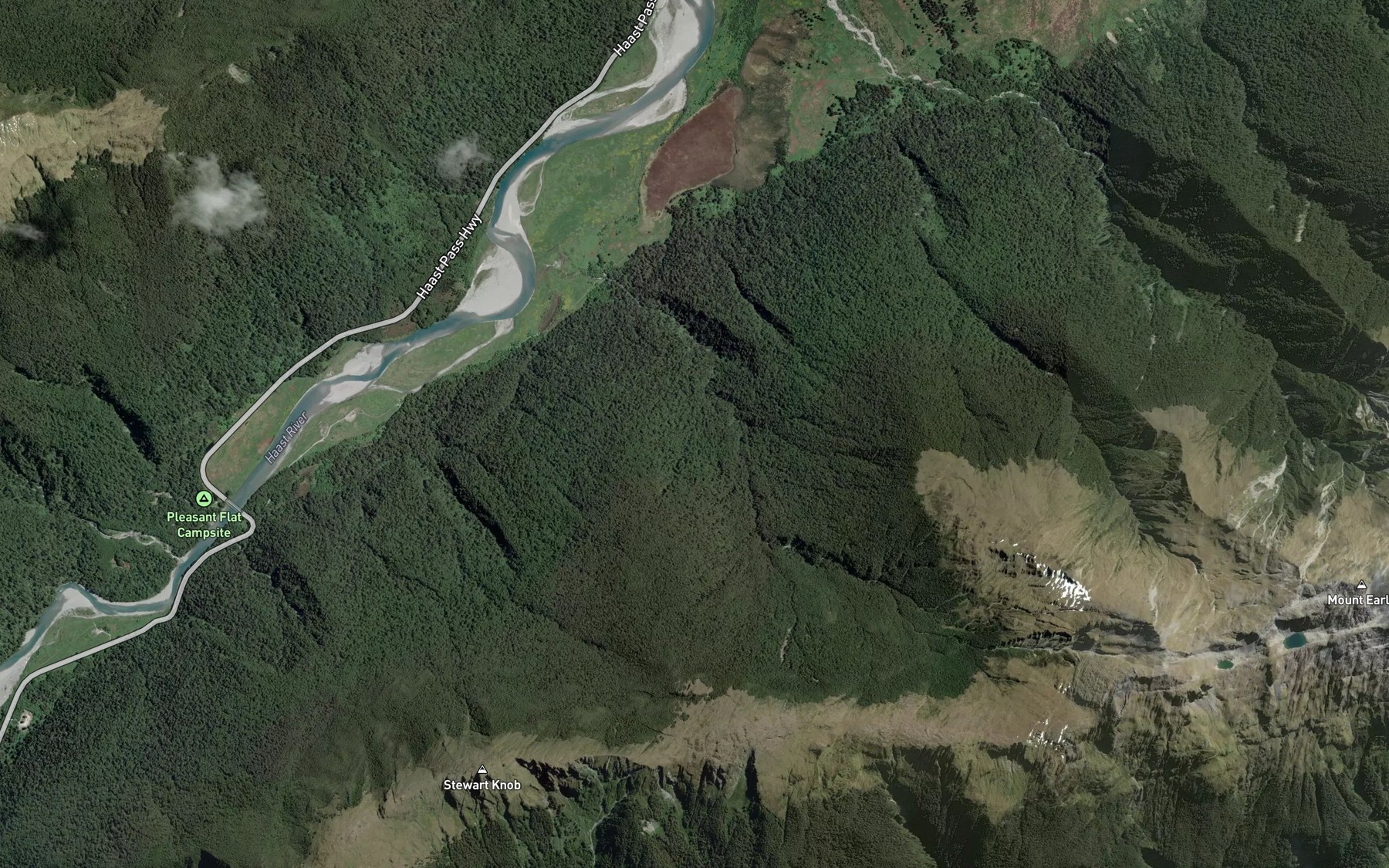 Satellite map of the Surly Creek