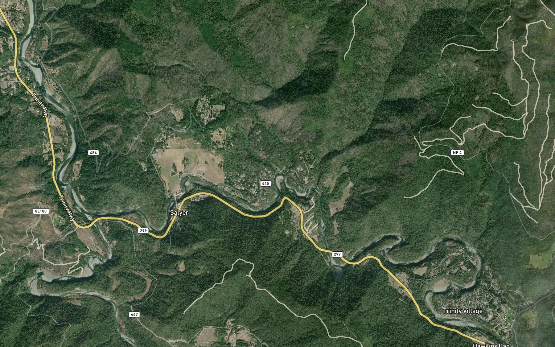 Satellite map of the Sharber Creek