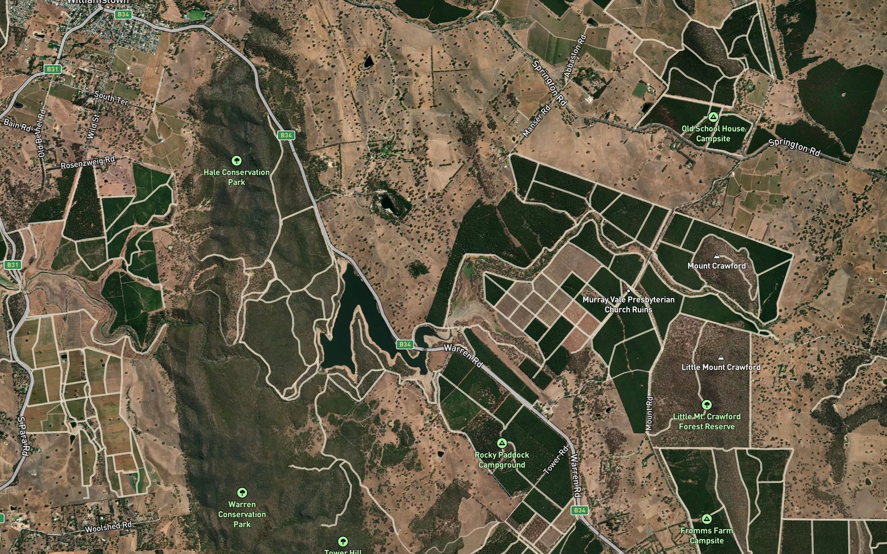 Satellite map of the South Para Creek