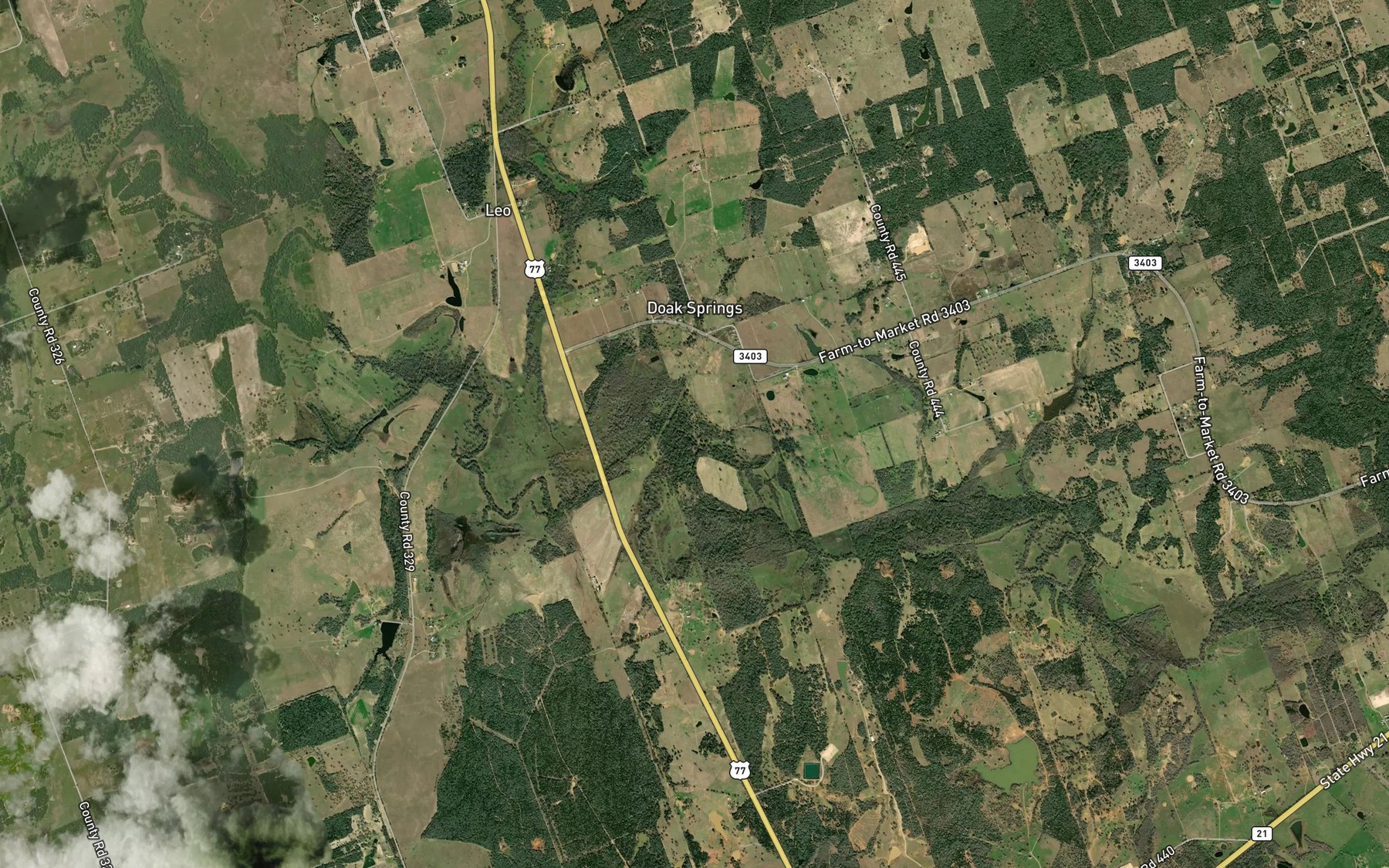 Satellite map of the Blue Buck Creek