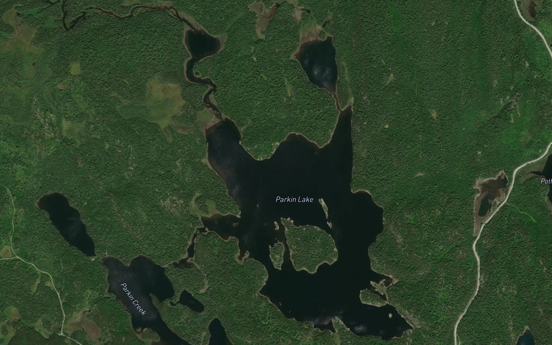 Satellite map of the Parkin Lake