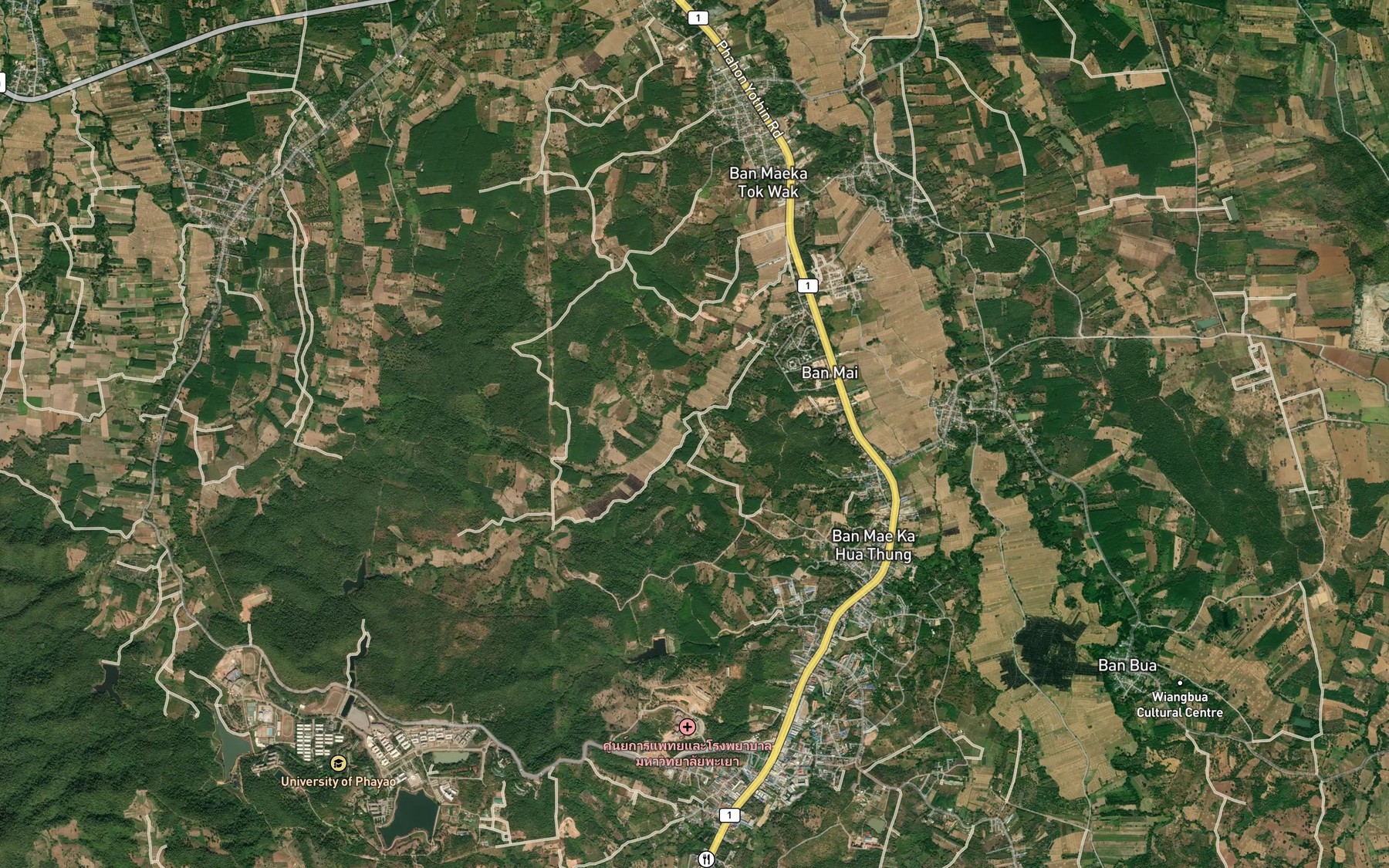 Satellite map of the Huai Thap Chang
