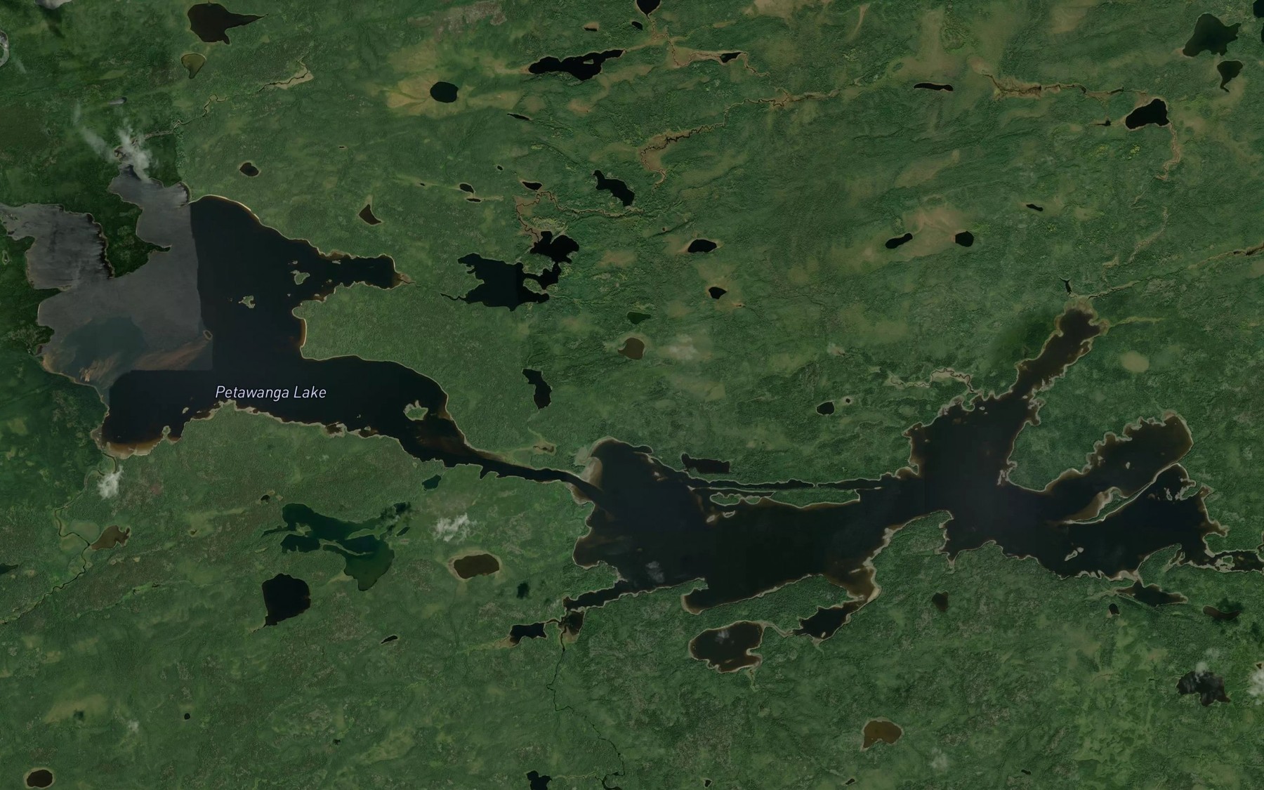 Satellite map of the Petawanga Lake