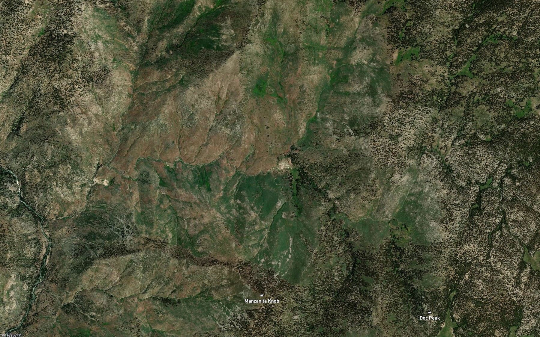 Satellite map of the Redrock Creek