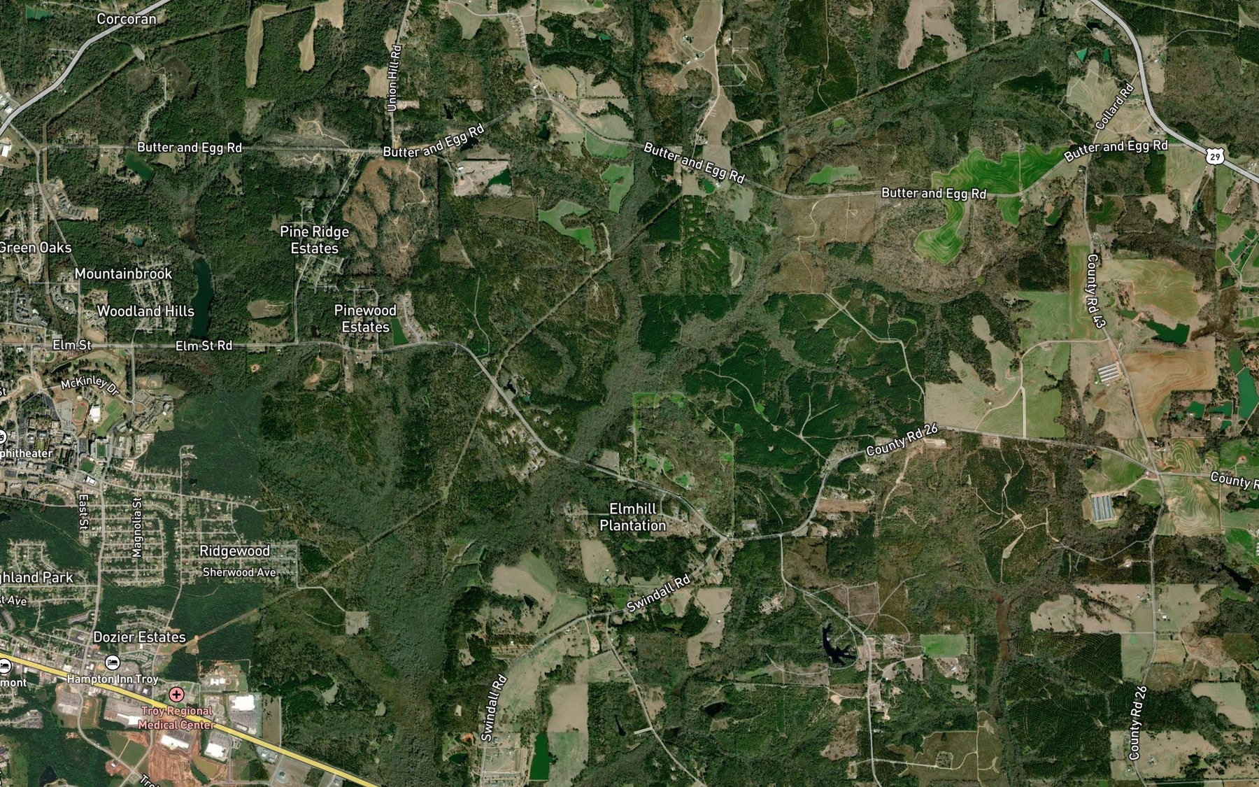 Satellite map of the Collins Branch